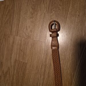 Braided Leather Belt - Brown